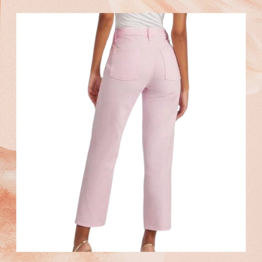 Shoedazzle Light Pink High-Rise Straight Leg Cropped Jeans - Picture 2 of 5